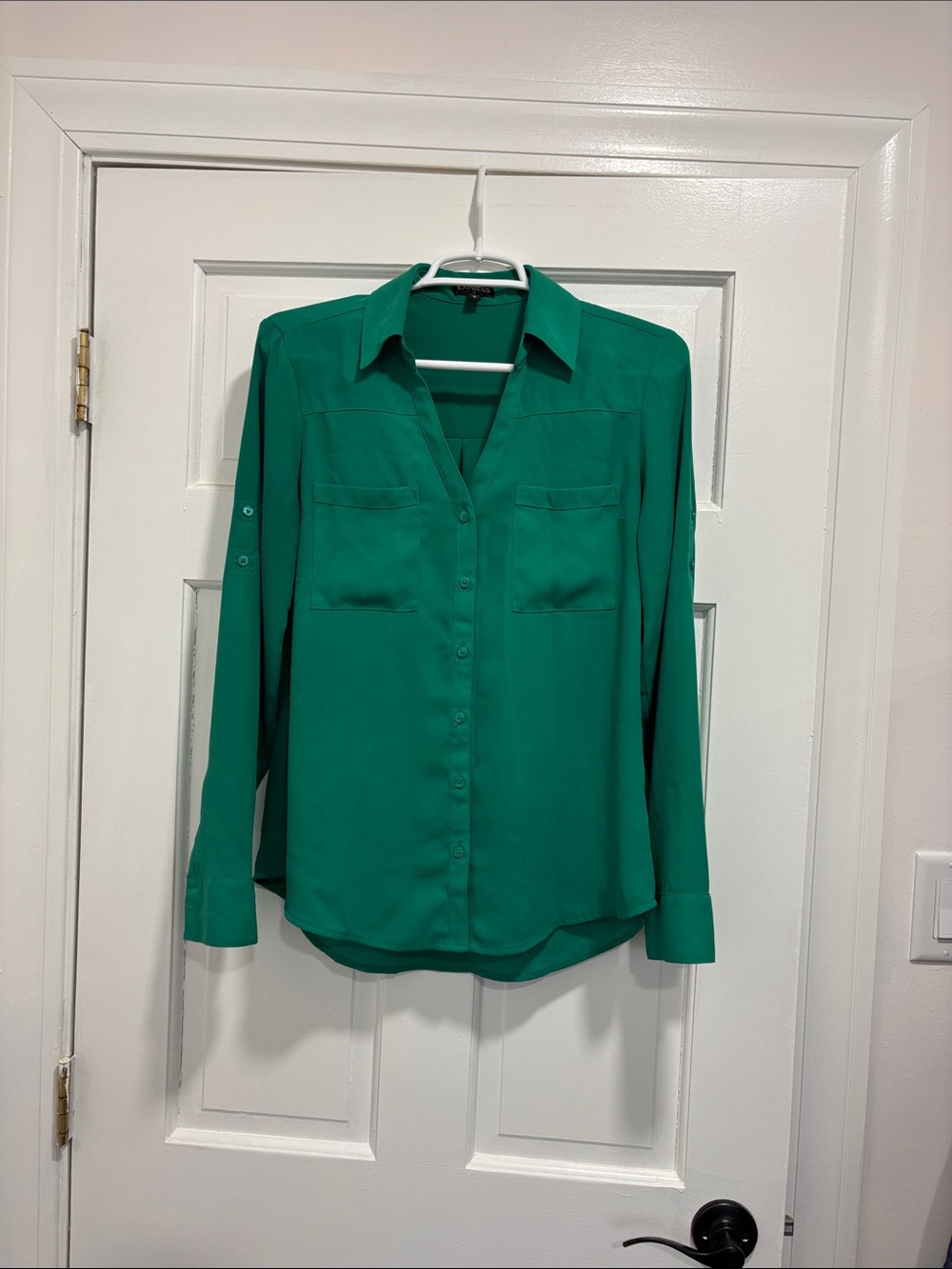 Express Emerald Green Button-Down Shirt